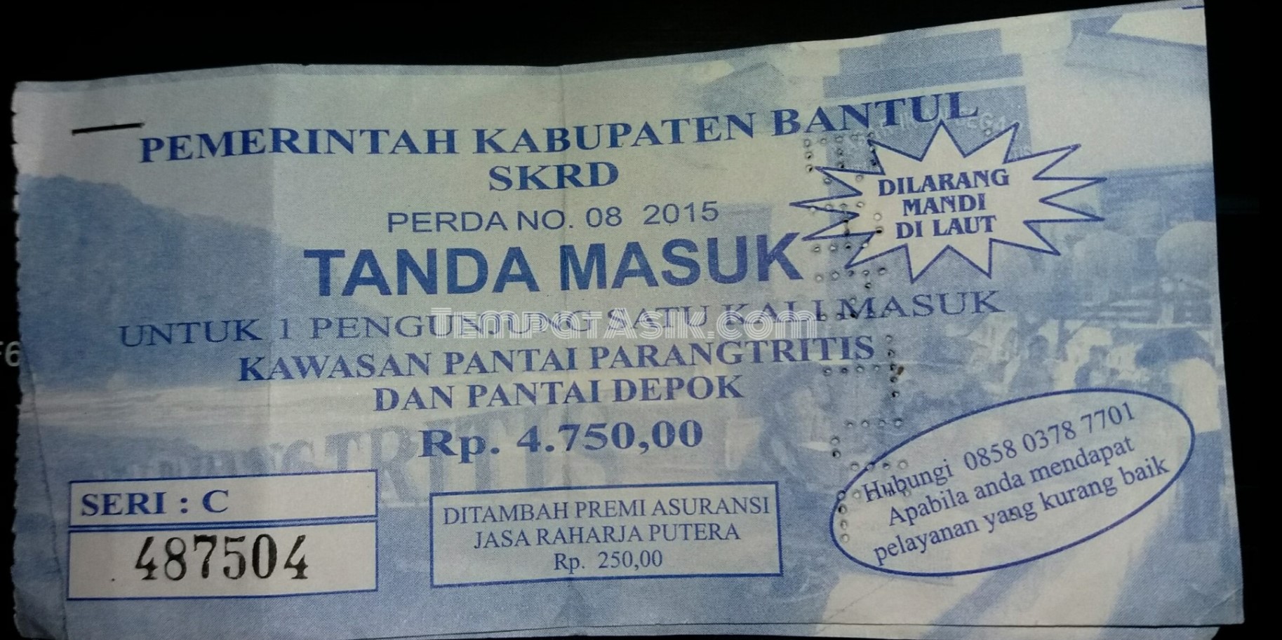 tiket masuk pantai parangtritis